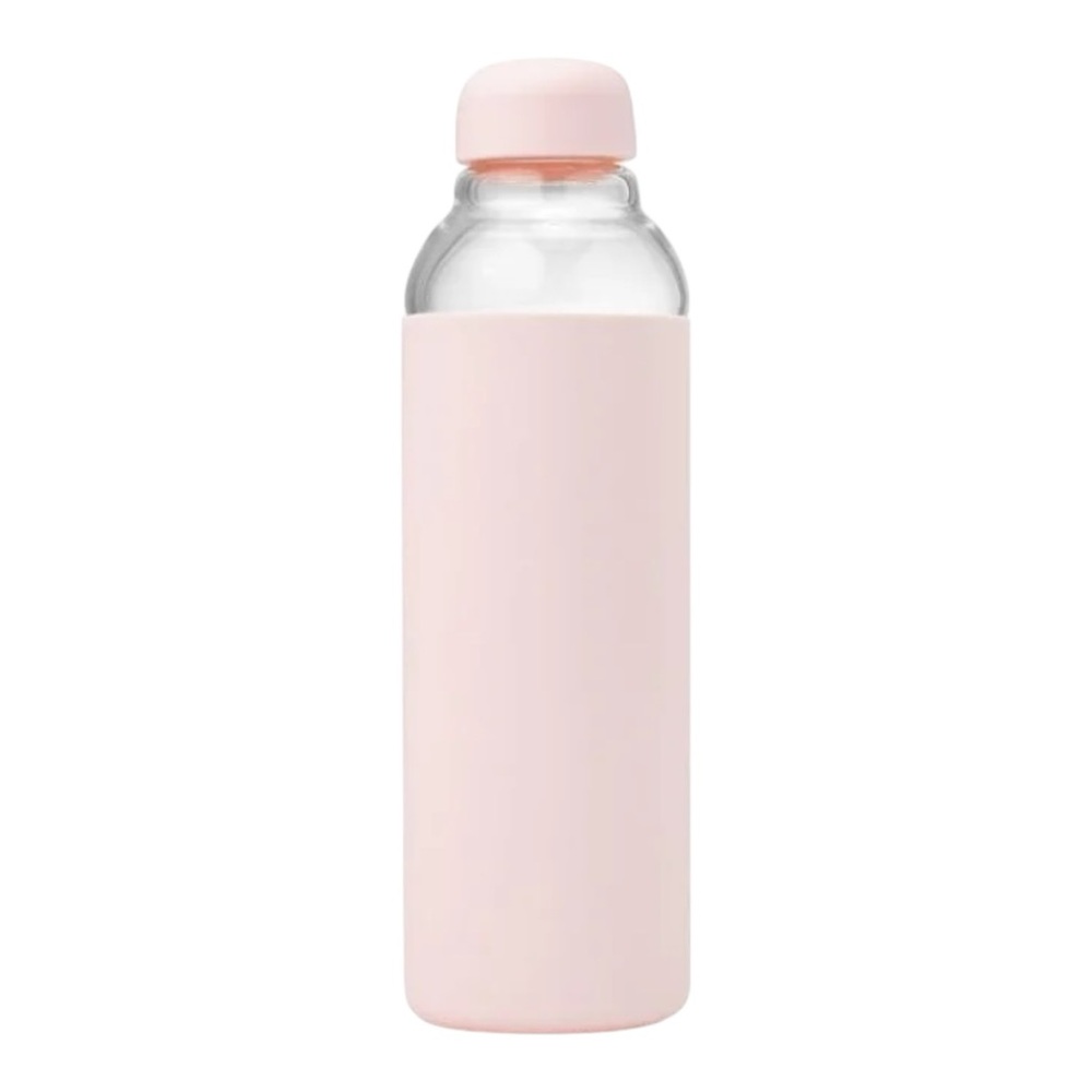 W&P GLASS WATER BOTTLE IN LIGHT PINK - PLS READ!